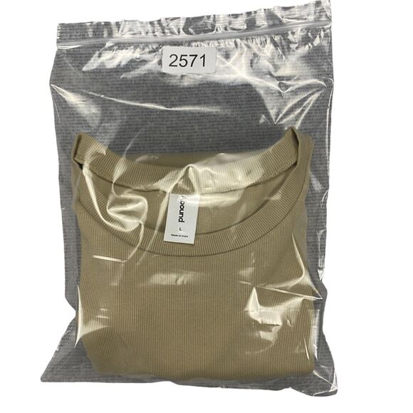 ABOUND Women's Mini Raincheck Dress Beige Cream Ribbed  Short Sleeve - Large - Picture 14 of 14